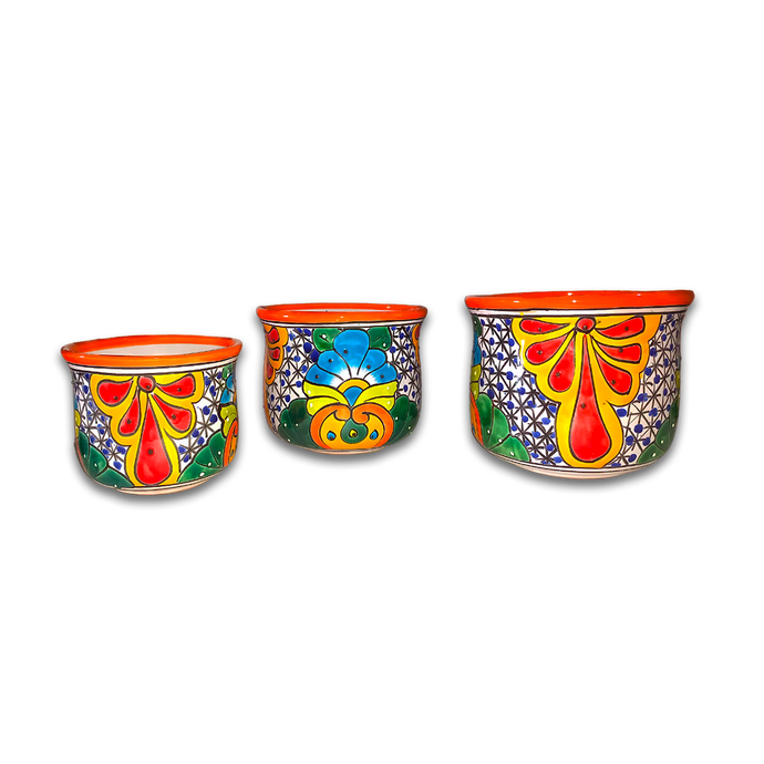 Maceta Talavera Champañera - Set de 3 piezas